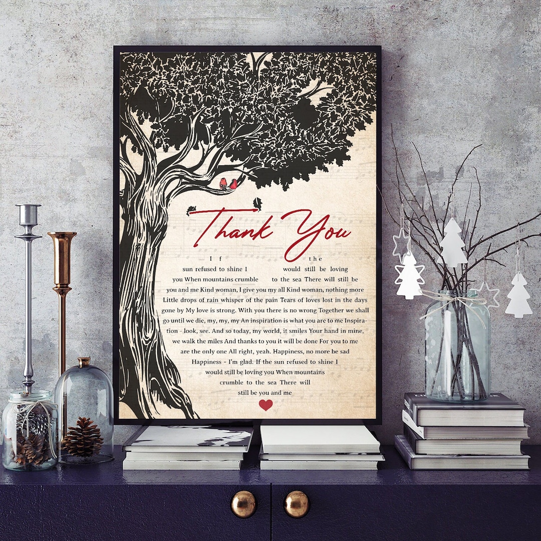 Led Zeppelin Thank You Lyrics Poster Led Zeppelin Thank You Etsy