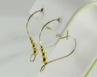 Sterling Wire Heart Pierced Earrings