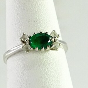 Size 6.5 10K Emerald Diamond Stack Ring