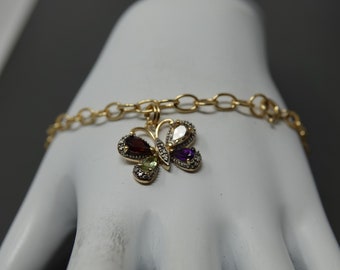 7.25 Gold over Sterling Heart Charm Bracelet by Ross-Simon
