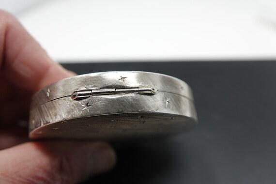 Mid century .800 Silver Compact/ Pill Box / Trink… - image 4