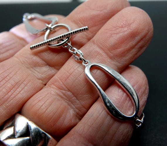 7" Large Link Solid Sterling Bracelet - image 3