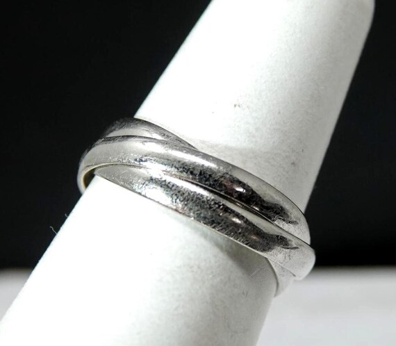 Size 6  Sterling Interlocking Bands - image 2