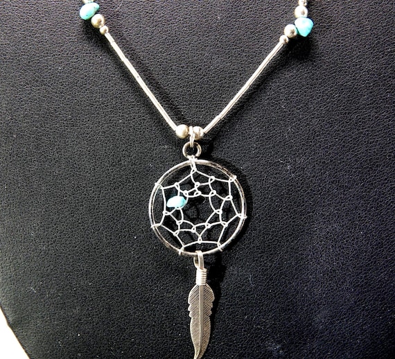 Native American Sterling Dream Catcher Necklace