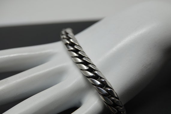 8" Sterling Rounded Curb Link Bracelet ( Toggle C… - image 1
