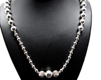 32" Sterling Beaded Necklace