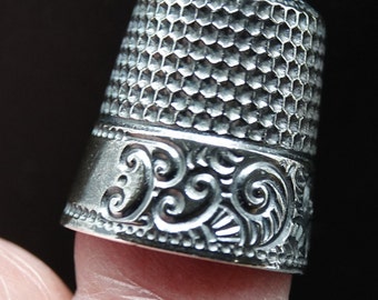 Old Vintage Sterling Thimble