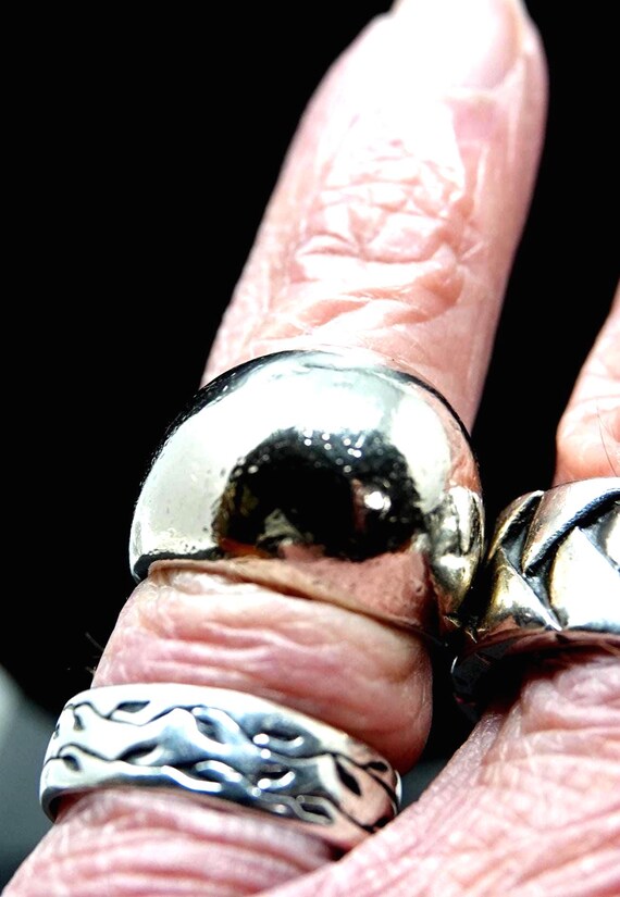 Size 5 3/4  Solid Sterling Domed Ring - image 4