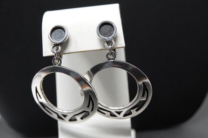 Old Mexico Sterling Clip On Hoop Earrings