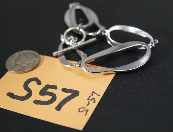 7" Large Link Solid Sterling Bracelet - image 4