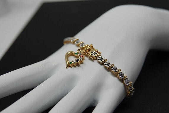 7.25 Gold over Sterling Heart Charm Bracelet by Ross-Simon