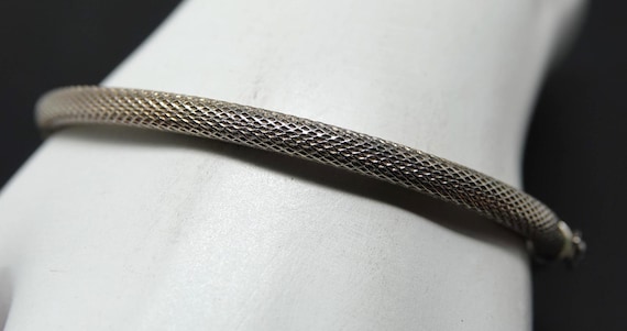 Medium Wrist Hinged Sterling Bangle Bracelet - image 2