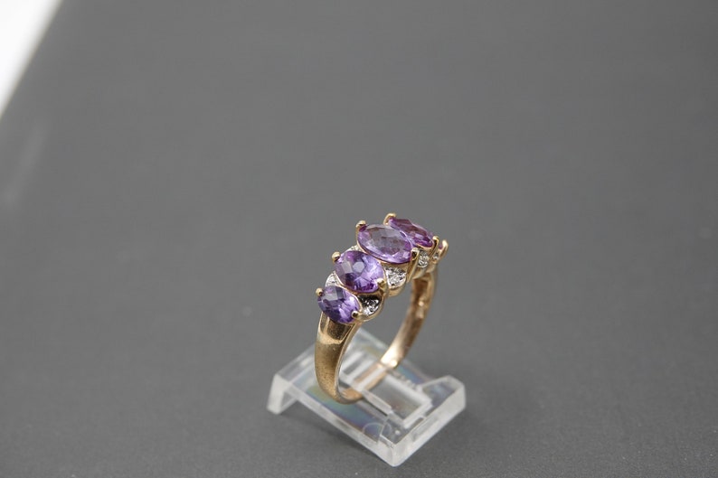 Simon Size 10 Sterling with Amethyst and Accent diamonds Ring by Ross