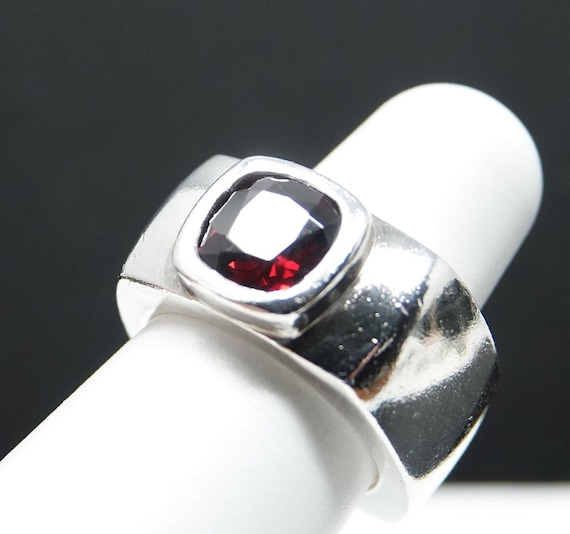 Size 5 3/4 Sterling and Garnet Ring - image 1