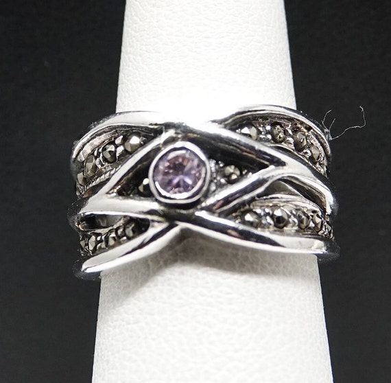 Size 5 1/2  Sterling and Amethyst Ring - image 2