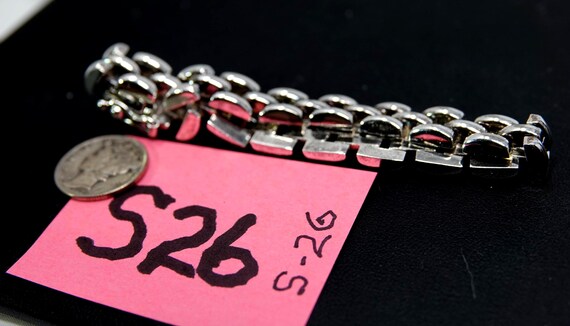 7" Solid Links Sterling Bracelet - image 5