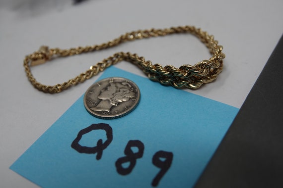 7" 14K Gold Woven Rope Bracelet - image 5