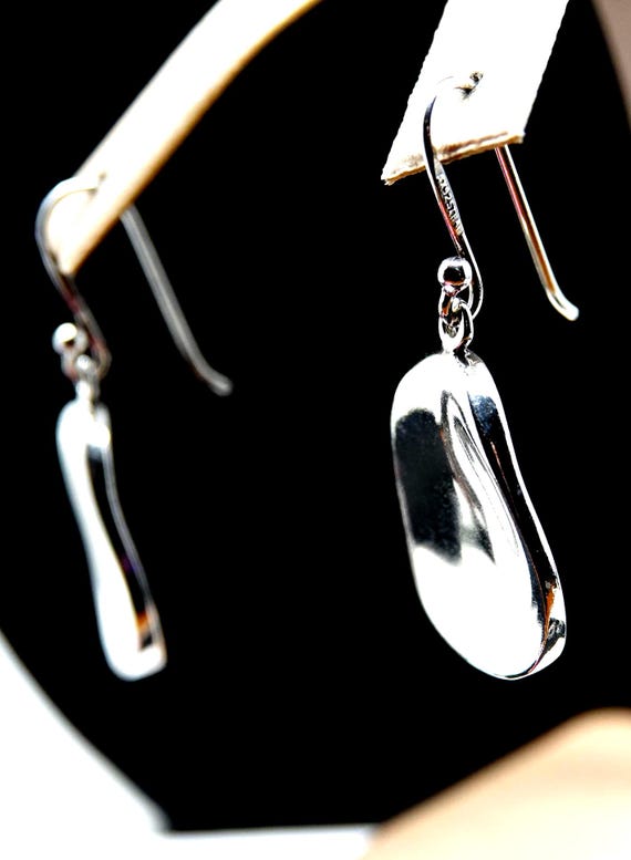 Sterling Silver Dangle Earrings: Polished 925 Jew… - image 1