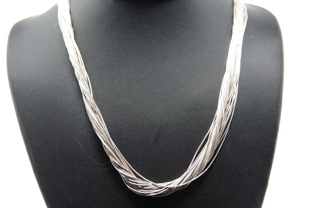30" Native American Liquid Silver Sterling Beaded Necklace - Etsy
