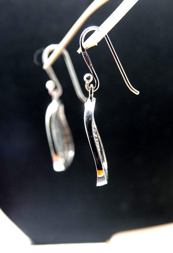 Sterling Silver Dangle Earrings: Polished 925 Jew… - image 3