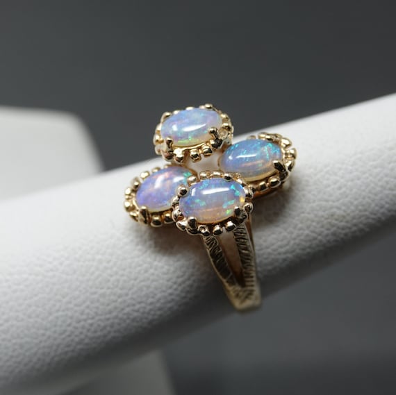 Size 7- 14K Gold Opal Ring - image 2