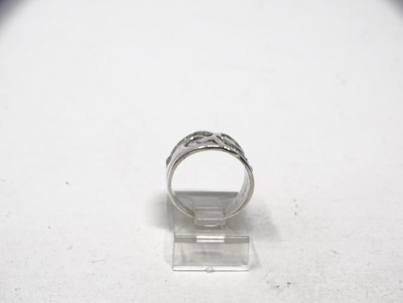 Size 6 Sterling Wide Band Artisan Ring with Marcasites