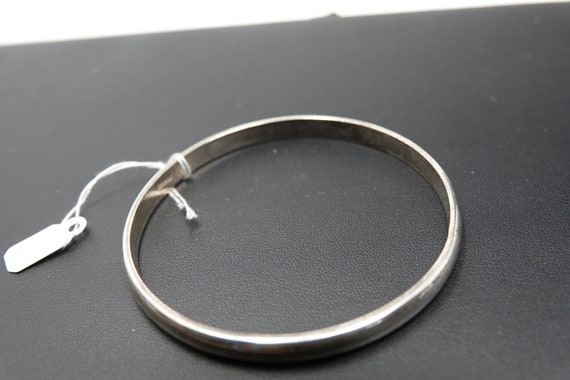 Large Wrist Solid Sterling Bangle Bracelet - image 1