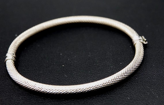 Medium Wrist Hinged Sterling Bangle Bracelet - image 1