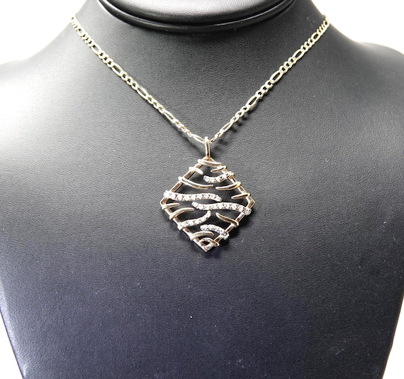 18" Gold over Sterling Necklace with CZ's View 2