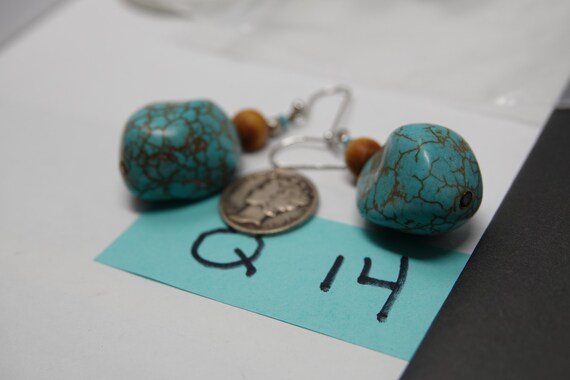 Big Bold Turquoise Earrings - image 3