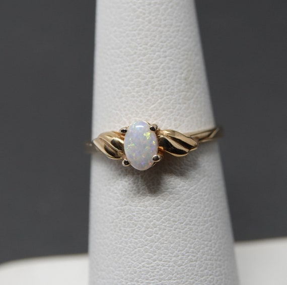 Size 5.75 **  14K Gold Opal Ring - image 5