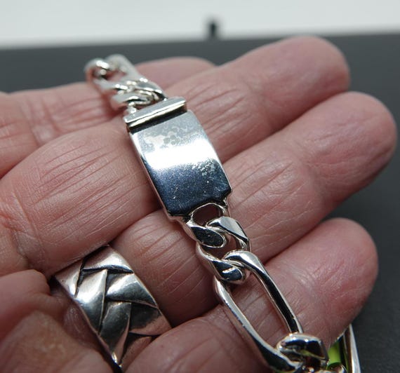 9"  Solid Sterling Link Bracelet - image 2