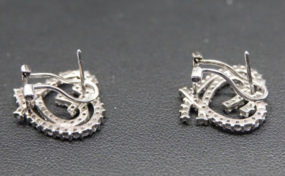 Double Heart Sterling and CZ Ear Bling - image 4