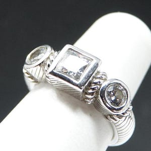 Size 5-  Judith Ripka Sterling and CZ Ring