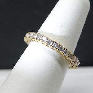 Size 7 Gold over Sterling CZ Eternity Ring