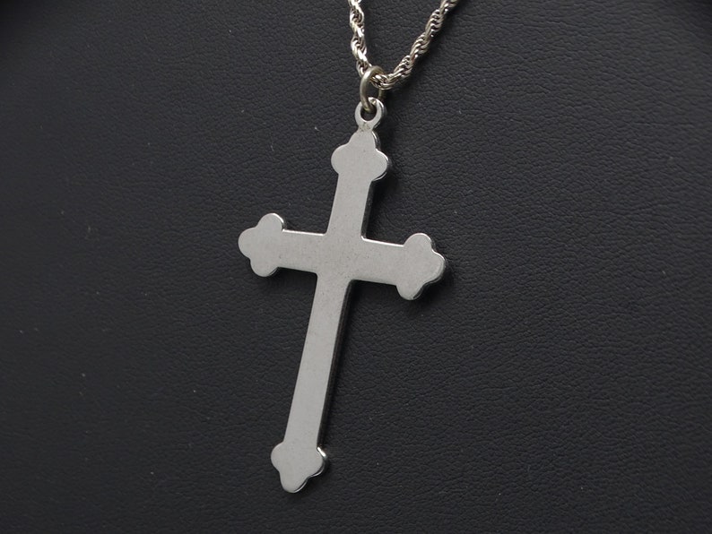 Sterling Large Plain Cross on a 18 Sterling Rope Chain