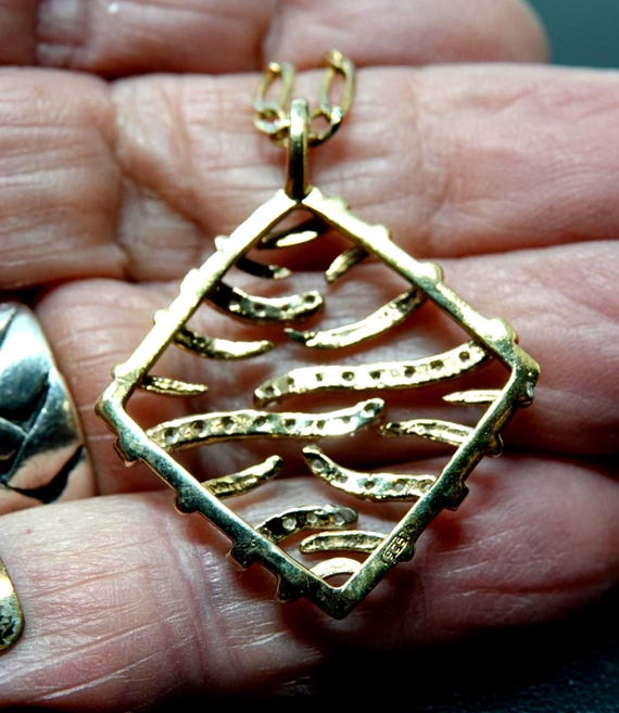 18" Gold over Sterling Necklace with CZ's View 4