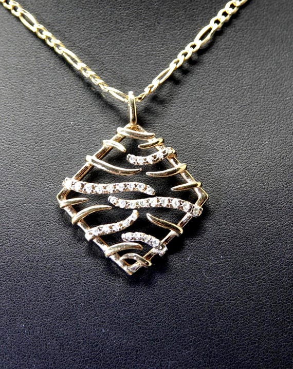 18" Gold over Sterling Necklace with CZ's