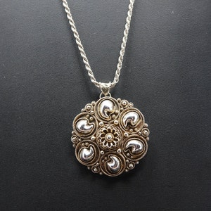 19" Sterling Rope Chain with Israel Artisan Sterling Pendant / Pin