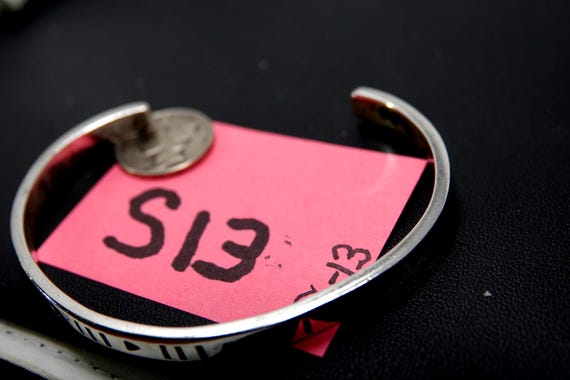 Solid Mexican Sterling Cuff Bracelet for large Wr… - image 4