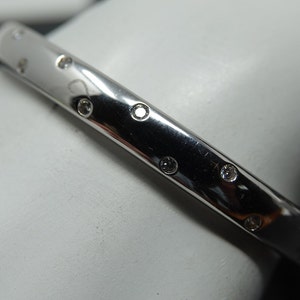 Medium Wrist Sterling CZ Bling Bangle (Hinged)
