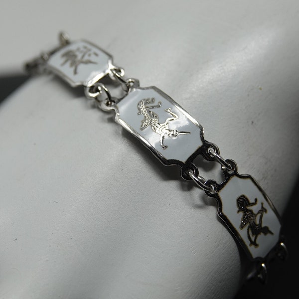 6 3/4"  Old Siam Sterling and Enamel Bracelet