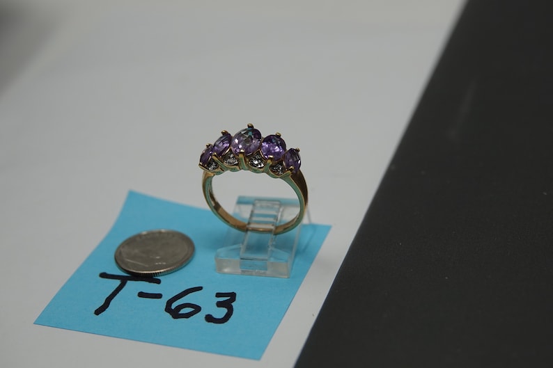 Simon Size 10 Sterling with Amethyst and Accent diamonds Ring by Ross