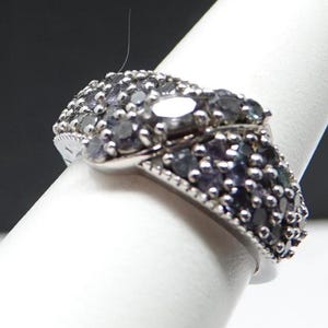Size 7-  Sterling and Blue Stone Ring