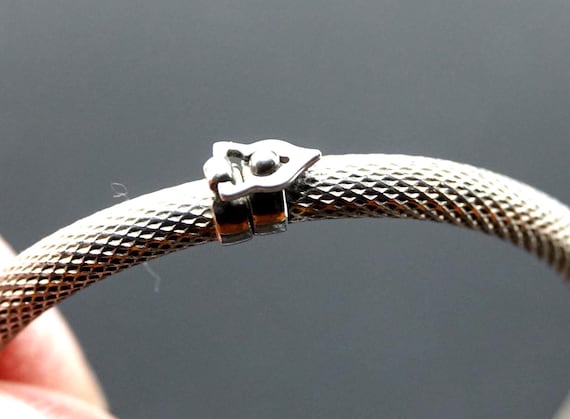 Medium Wrist Hinged Sterling Bangle Bracelet - image 4