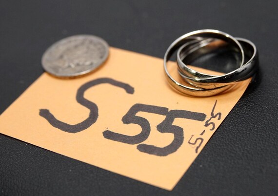 Size 6  Sterling Interlocking Bands - image 4