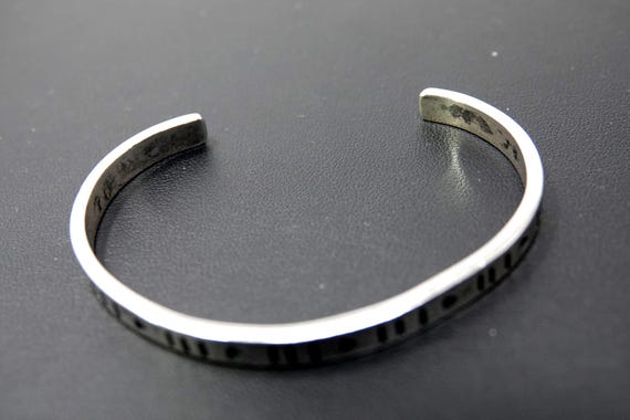 Solid Mexican Sterling Cuff Bracelet for large Wr… - image 2
