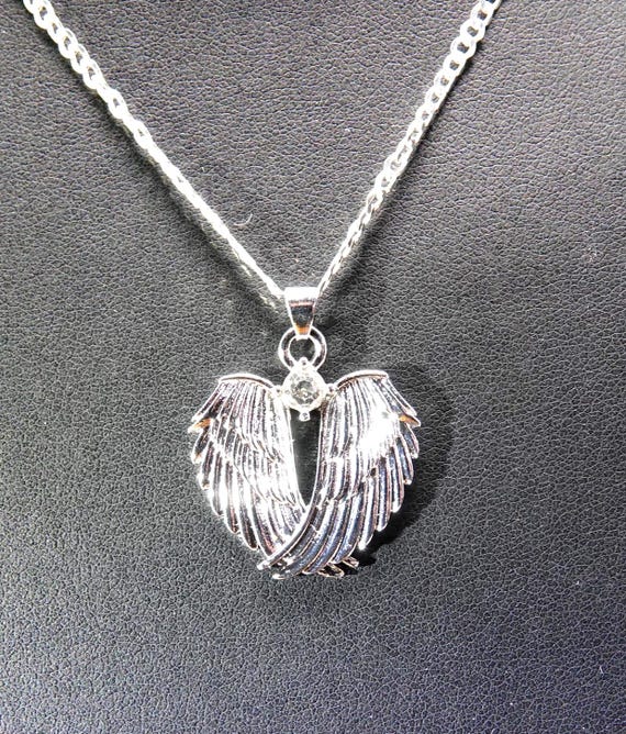 Sterling Angel's Wing Pendant // 19" Sterling Chain