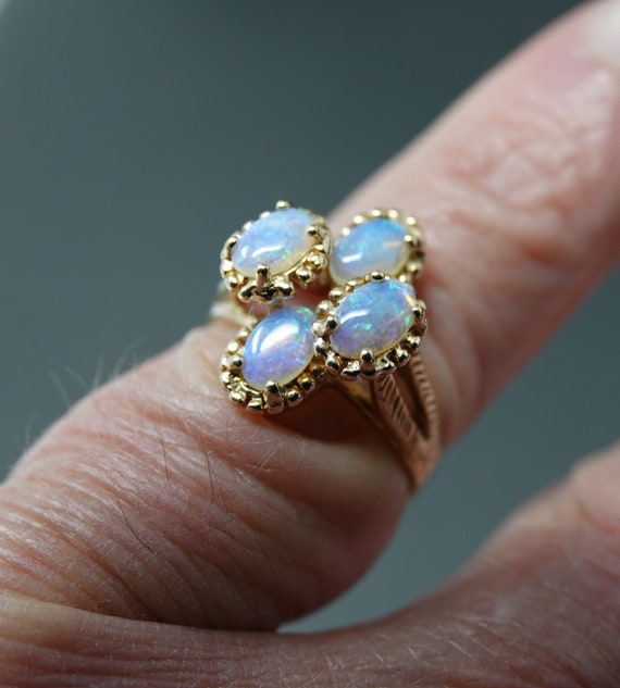 Size 7- 14K Gold Opal Ring - image 4