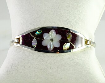 Old Mexico Inlaid Sterling Bracelet